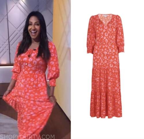 Lorraine: August 2022 Ranvir Singh's Pink Leopard Tie Front Maxi Dress ...