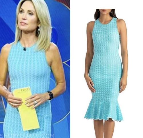 Good Morning America: August 2022 Amy Robach's Blue Knit Dress | Shop ...