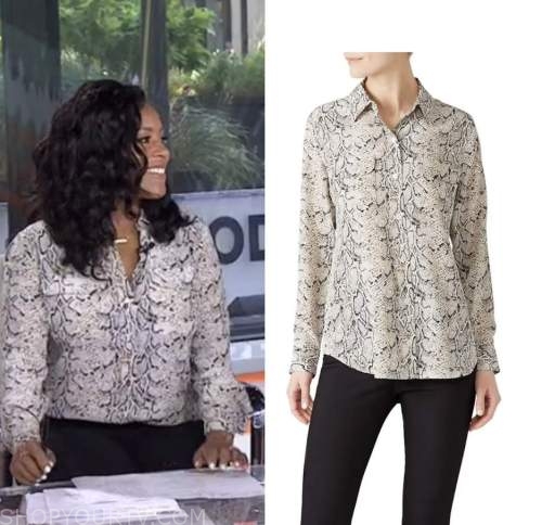 the today show, sheinelle jones, snakeskin shirt