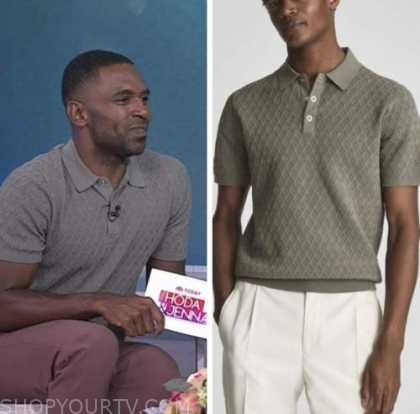 The Today Show: August 2022 Justin Sylvester's Textured Green Knit Polo ...