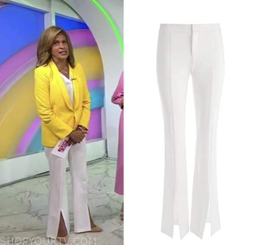 The Today Show: August 2022 Hoda Kotb's White Slit Front Pants | Shop ...