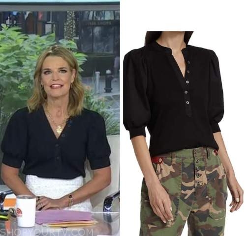 The Today Show: August 2022 Savannah Guthrie's Black Puff Sleeve Top ...