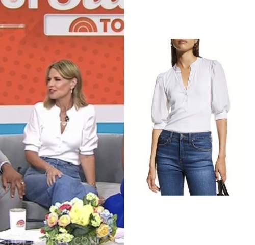 The Today Show: August 2022 Savannah Guthrie's White Knit Puff Sleeve ...