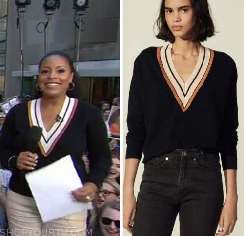 sheinelle jones, the today show, v-neck sweater