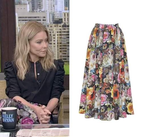 Live with Kelly and Ryan: August 2022 Kelly Ripa's Floral Midi Skirt ...