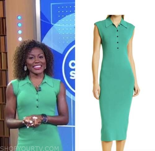 Good Morning America: August 2022 Janai Norman's Green Polo Knit Dress ...