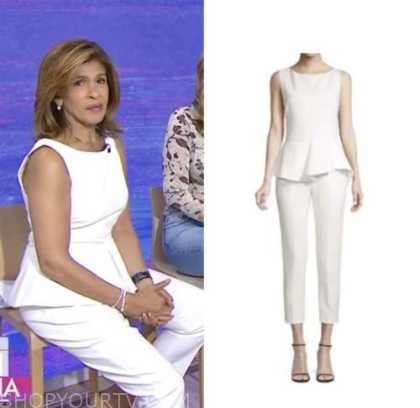 The Today Show: August 2022 Hoda Kotb's White Peplum Jumpsuit | Fashion ...