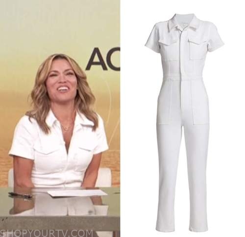 Access Daily: August 2022 Kit Hoover's White Denim Utility Jumpsuit ...