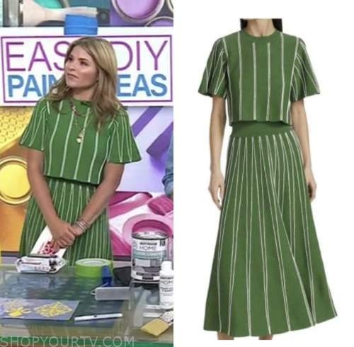 The Today Show: August 2022 Jenna Bush Hager's Green Stripe Knit Crop ...