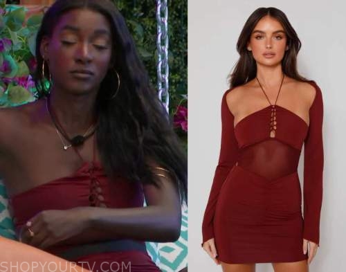 WornOnTV: Zeta's neon yellow corset top on Love Island USA