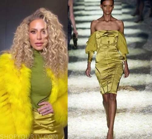 Dorit Kemsley's Yellow Printed Dress