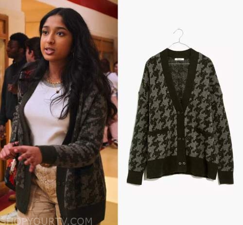 Never Have I Ever: Season 3 Episode 3 Devi's Houndstooth Cardigan ...