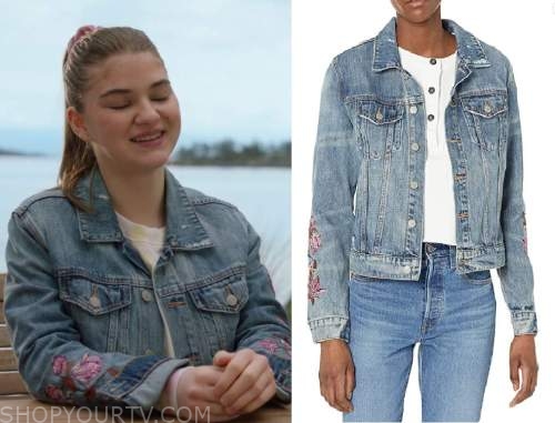 Chesapeake Shores: Season 6 Episode 2 Floral Embroidered Denim Jacket ...