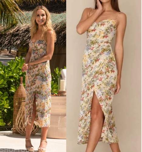 F Boy Island Season 1 Nikki Glaser s Floral Midi Dress Shop Your TV