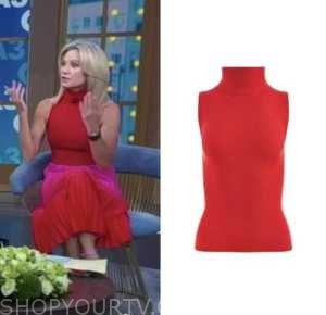 Good Morning America: September 2022 Amy Robach's Red Sleeveless ...