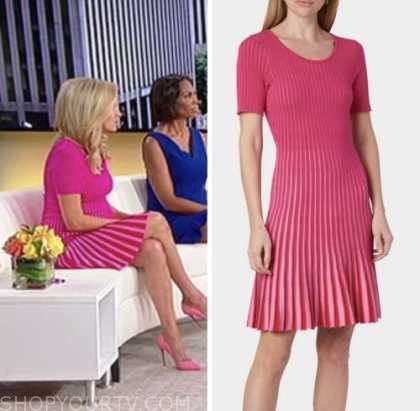 Outnumbered: September 2022 Kayleigh McEnany's Pink Knit Pleated Dress ...