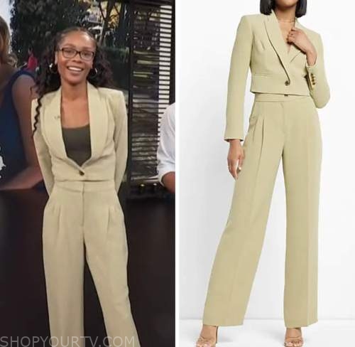 Access Hollywood: September 2022 Zuri Hall's Green Crop Jacket and Pant ...