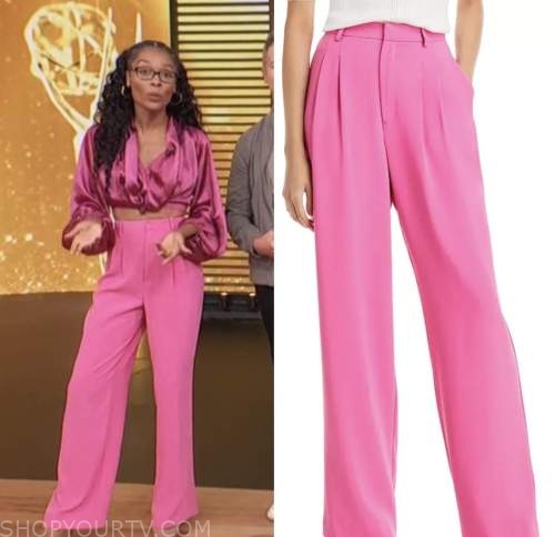 Access Hollywood: September 2022 Zuri Hall's Hot Pink Wide Leg Pants ...