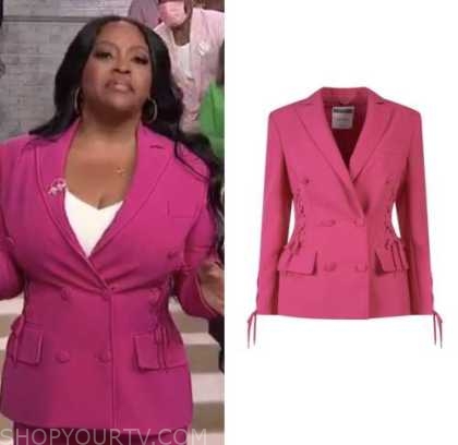 Sherri: September 2022 Sherri Shepherd's Pink Lace Up Double Breasted ...