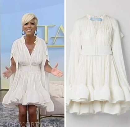 Tamron Hall Show: September 2022 Tamron Hall's White Cape Dress | Shop ...