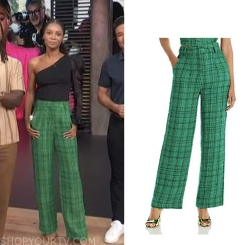 Access Hollywood: September 2022 Zuri Hall's Green Tweed Pants | Shop ...