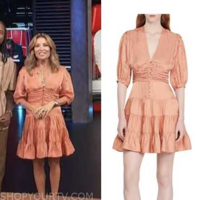 Access Hollywood: September 2022 Kit Hoover's Coral Pink Satin Puff ...