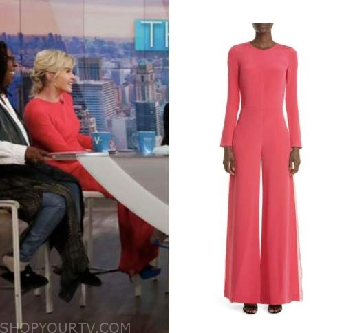 The View: September 2022 Sara Haines's Pink Long Sleeve Jumpsuit | Shop ...