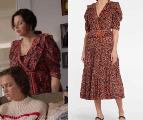 Chesapeake Shores: Season 6 Episode 7 Abby's Red Floral Wrap Dress ...