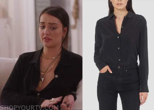 Real Girlfriends in Paris: Season 1 Episode 5 Black Button Front Blouse ...