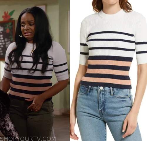 Call Me Kat: Season 3 Episode 1 Randi's Striped Ribbed Top | Shop Your TV