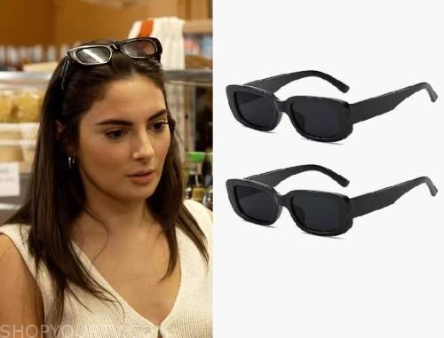 Kuguaok Retro Rectangle Sunglasses worn by Paige DeSorbo as seen in  Southern Charm (S08E11)