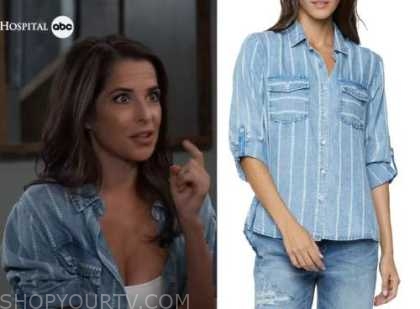 General Hospital: September 2022 Sam's Denim Heart Striped Shirt | Shop ...