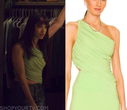 Tell Me Lies: Season 1 Episode 3 Pippa's Green One Shoulder Top | Shop ...