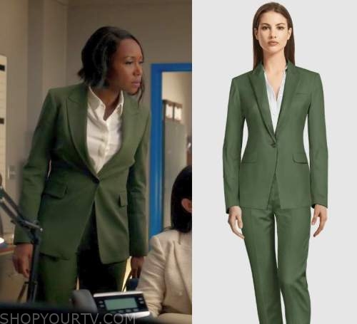 East New York: Season 1 Episode 2 Regina's Green Blazer & Trousers Suit ...