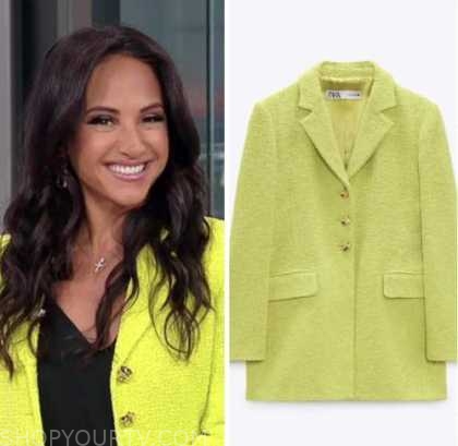 Outnumbered: October 2022 Emily Compagno's Lime Green Tweed Blazer ...