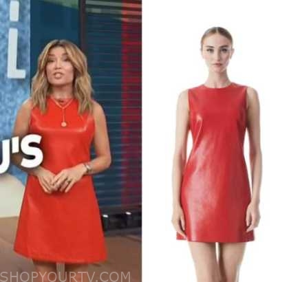 Access Hollywood: October 2022 Kit Hoover's Red Leather Shift Dress ...