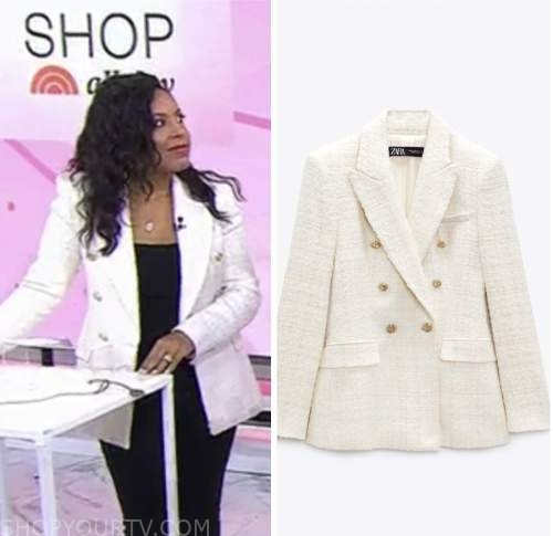 the today show, sheinelle jones, white textured blazer