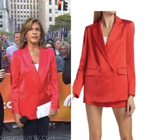 The Today Show: October 2022 Hoda Kotb's Red Double Breasted Blazer ...