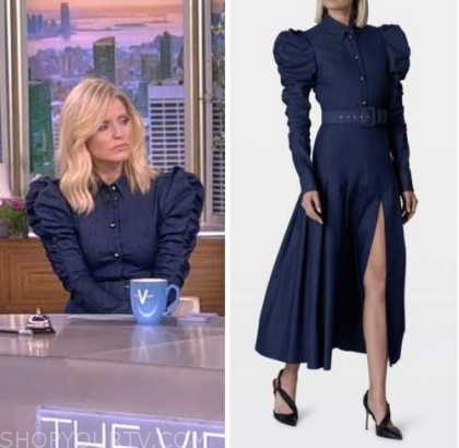 The View: October 2022 Sara Haines's Denim Puff Sleeve Shirt and Denim ...