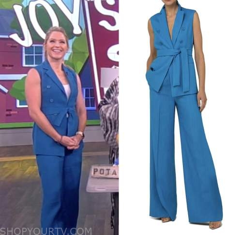 The View: October 2022 Sara Haines's Blue Vest and Pants | Shop Your TV