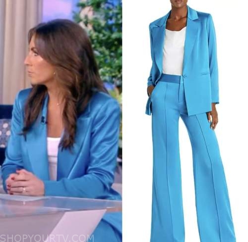 The View: October 2022 Alyssa Farah Griffin's Blue Satin Blazer and ...