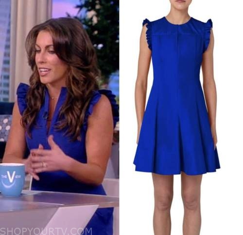 The View: October 2022 Alyssa Farah Griffin's Blue Ruffle Flare Mini ...