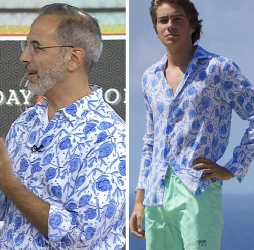 The Today Show: October 2022 Yotam Ottolenghi's Blue Floral Shirt ...