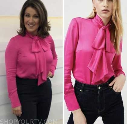 Good Morning Britain: October 2022 Susanna Reid's Pink Tie Neck