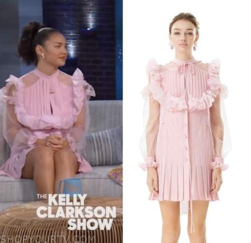 The Kelly Clarkson Show: October 2022 Sofia Wylie's Pink Ruffle Mini