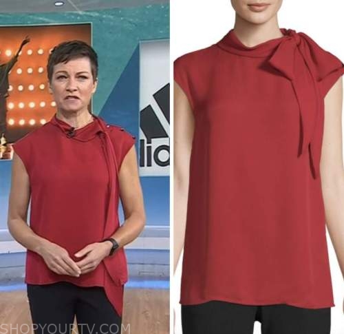 The Today Show: October 2022 Stephanie Gosk's Red Tie Neck Blouse ...