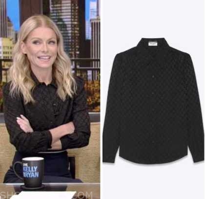 Live with Kelly and Ryan: October 2022 Kelly Ripa's Black Jacquard ...