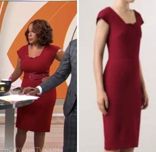 CBS Mornings: October 2022 Gayle King's Red Sheath Dress | Shop Your TV