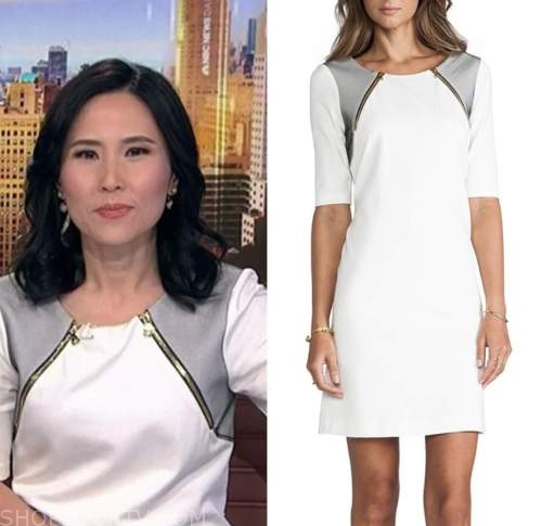 vicky nguyen, nbc news daily, white colorblock sheath dress | Fashion ...