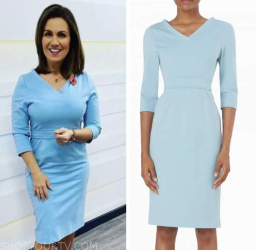 Good Morning Britain: October 2022 Susanna Reid's Blue V-Neck Pencil ...